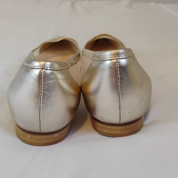 PANCALDI for Diane B. vero cuoio womens 38.5 metallic luxury balletcore flat - Picture 5 of 6